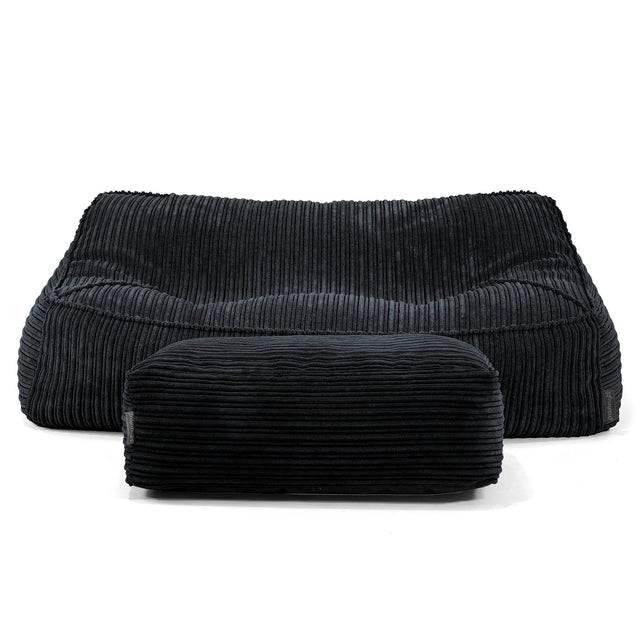 Puf Sillón Encorvado - Pana Clásica Negro 01