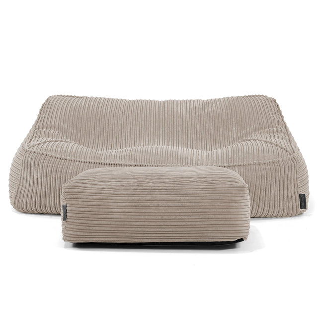 Puf Sillón Encorvado - Pana Clásica Visón 01