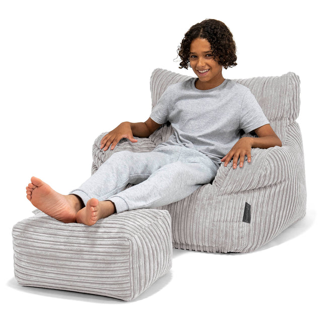 Sillón Puf Teens 6-14 años - Pana Clásica Aluminio Plata 01