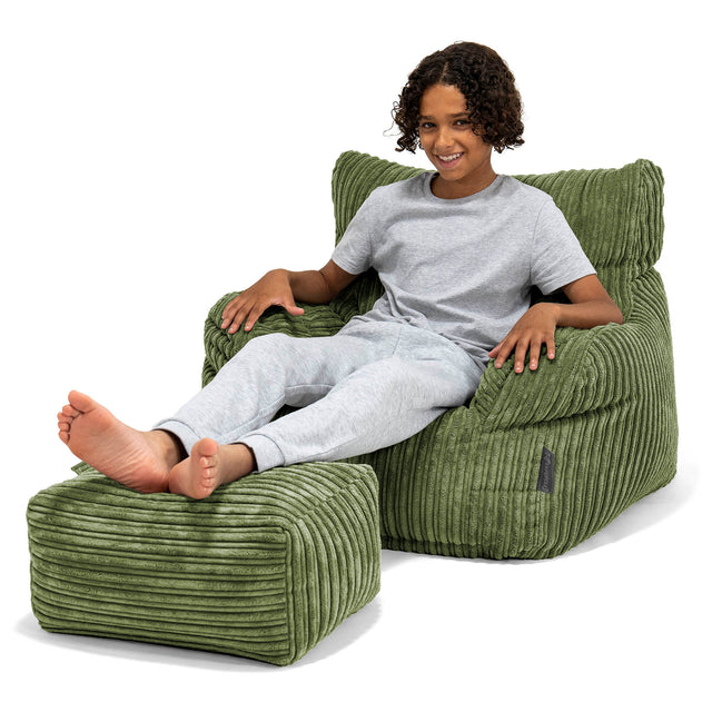 Sillón Puf Teens 6-14 años - Pana Clásica Bosque Verde 01