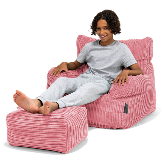Sillón Puf Teens 6-14 años - Pana Clásica Coral 01