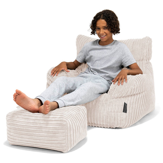 Sillón Puf Teens 6-14 años - Pana Clásica Marfil 01