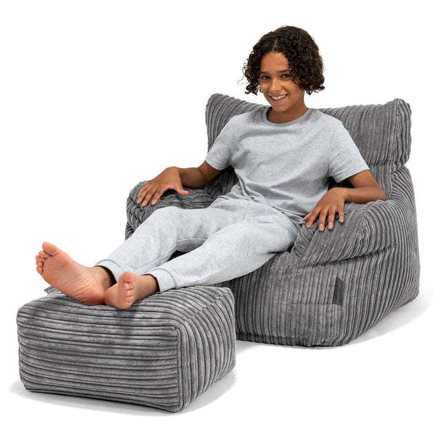Sillón Puf Teens 6-14 años - Pana Clásica Pizarra Gris 01