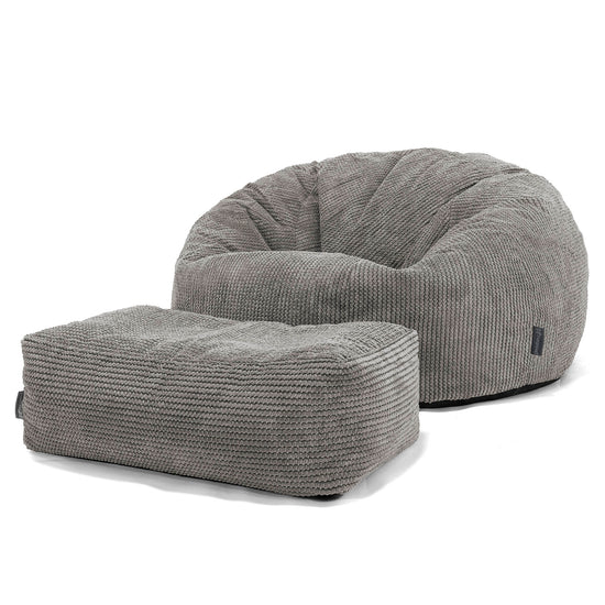 Puf Sofa para Niños de 6 a 14 años - Pompón Carbón Gris 03