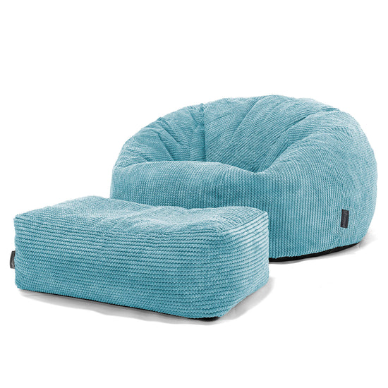 Puf Sofa para Niños de 6 a 14 años - Pompón Egeo Azul 03
