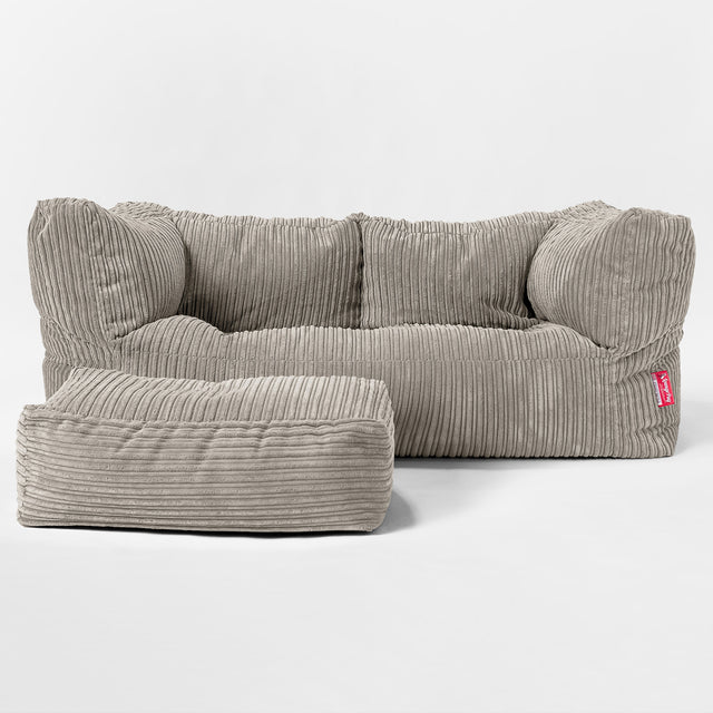 Sofá Gigante Infantil Albert de 2 plazas 3-14 años - Pana Clásica Visón 02