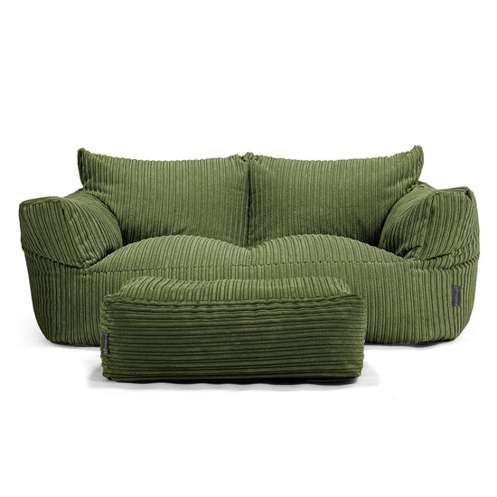 Puf Sofá Josephine - Pana Clásica Bosque Verde 02