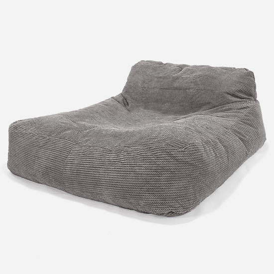 Puff Chaise-longue, Doble - Pompón Carbón Gris 01
