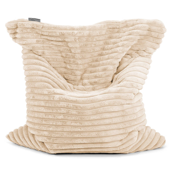 Puff Cama Gigante XL - Pana de Felpa Ultra Crema 01