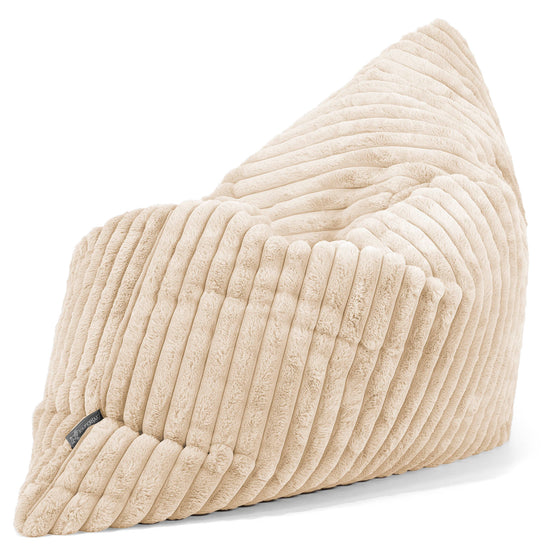 Puff Cama Gigante XL - Pana de Felpa Ultra Crema 02