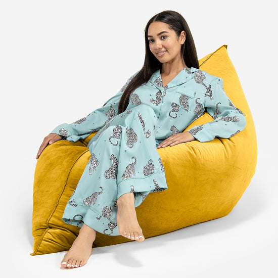 Puff Gigante Cama XL - Terciopelo Oro 04