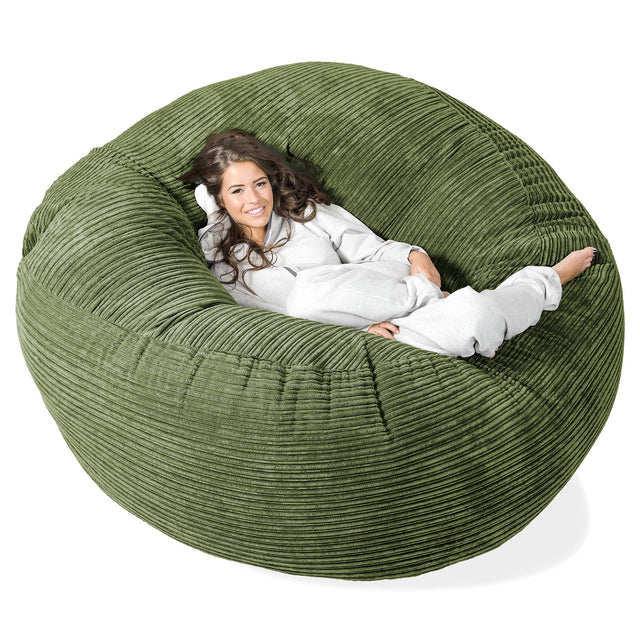 Puff Gigante 'Mega-Mamut' - Pana Clásica Bosque Verde 01