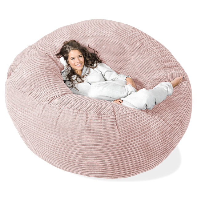 Puff Gigante 'Mega-Mamut' - Pana Clásica Rosa Claro 01