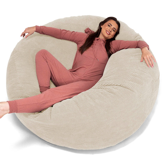 Puff Gigante 'Mega-Mamut' - Pompón Crema 01
