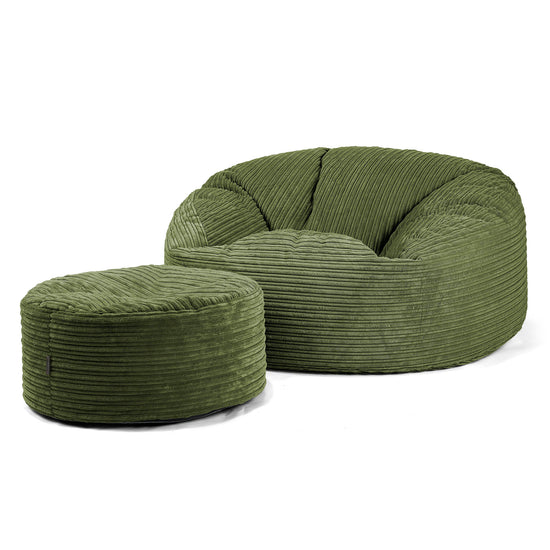 Puff Gigante Sofá 'Mamut' - Pana Clásica Bosque Verde 04