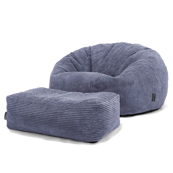 Puff Gigante Sofá Clásica - Pompón Morado 02