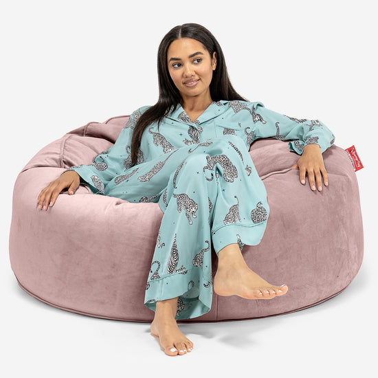 Puff Gigante Sofá 'Mamut' - Terciopelo Rosa 01