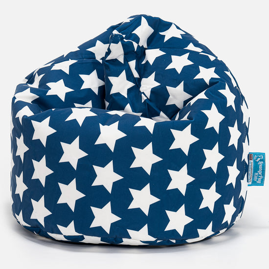 Puff Infantil - Estampado Para Niños Estrellas Azul 01