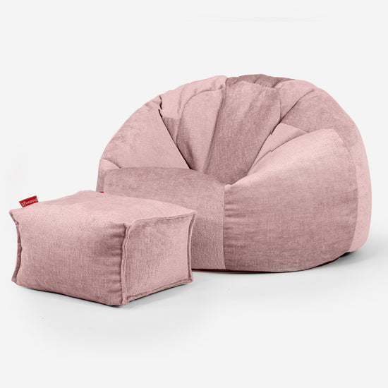 Puff Redondo - Chenille Rosa 02