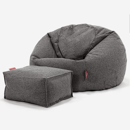 Puff Redondo - Lana de Interalli Gris 02