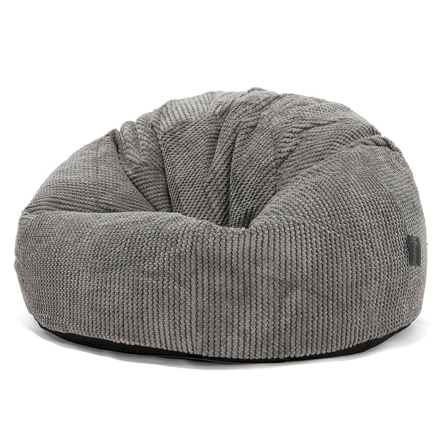 Puff Redondo - Pompón Carbón Gris 01