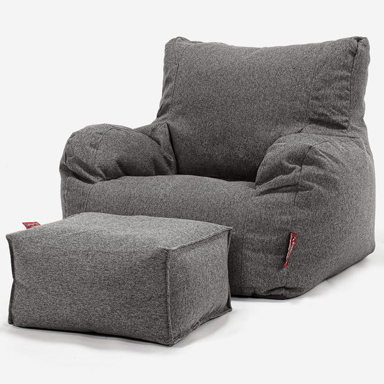 Puff Sillón - Lana de Interalli Gris 02
