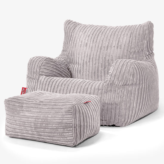 Puff Sillón Josephine - Pana Clásica Gris Plata 02