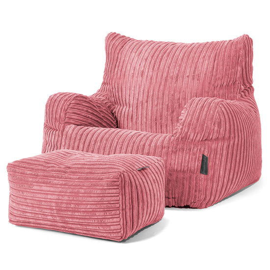 Puff Sillón - Pana Clásica Coral 02