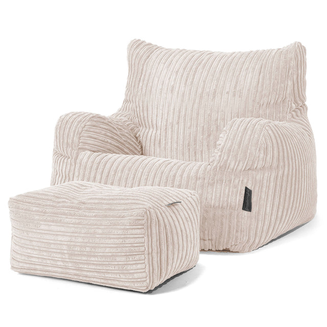 Puff Sillón Josephine - Pana Clásica Marfil 02