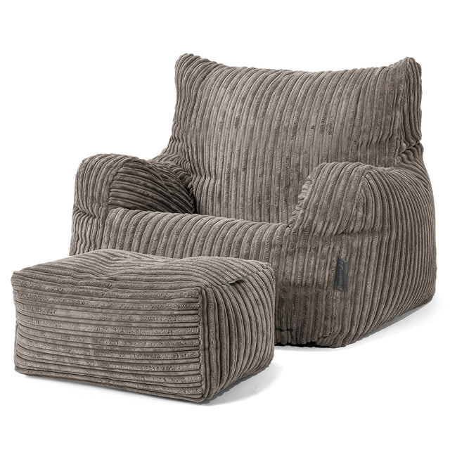 Puff Sillón Josephine - Pana Clásica Grafito 02