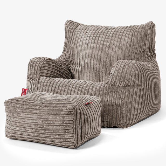 Puff Sillón Josephine - Pana Clásica Marrón empolvado 02