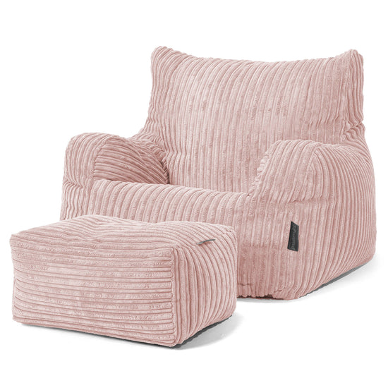 Puff Sillón Josephine - Pana Clásica Rosa Claro 02