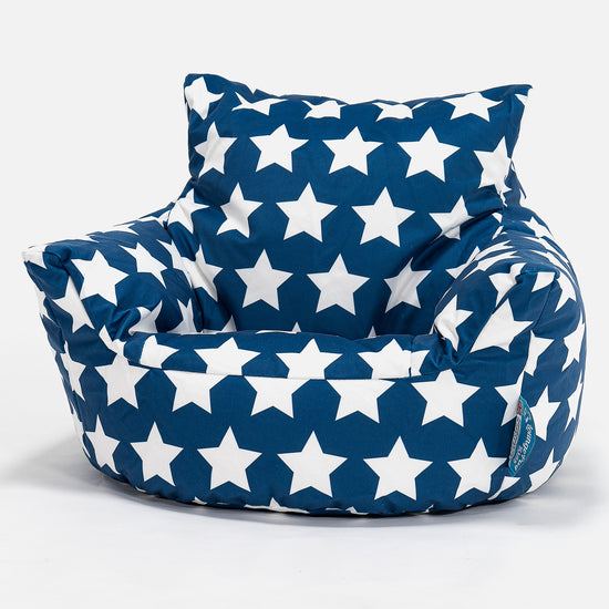 Puff Sillón para niños 1-3 años - Estampado Para Niños Estrellas Azul 01