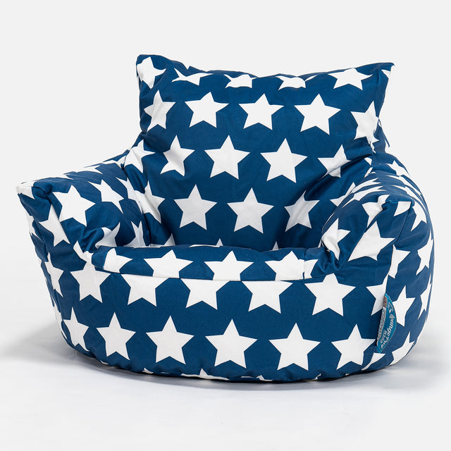 Puff Sillón para niños 1-3 años - Estampado Para Niños Estrellas Azul 01