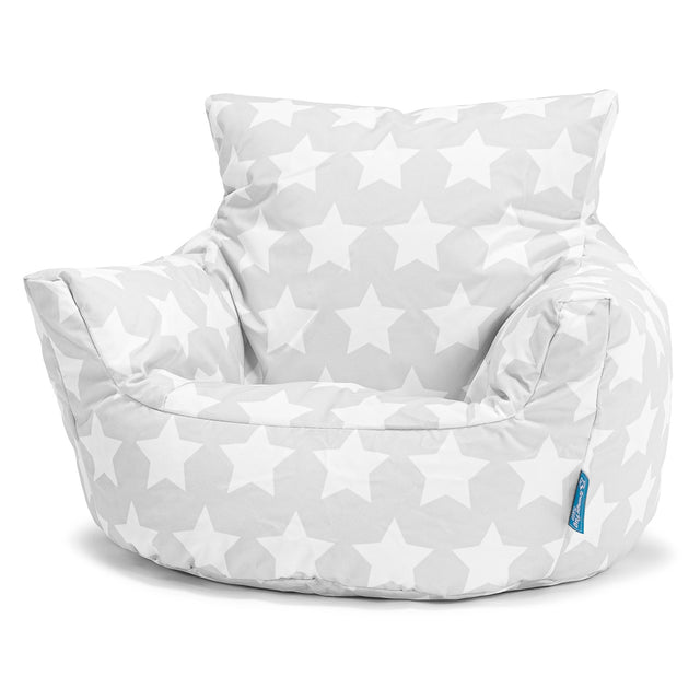 Puff Sillón para niños 1-3 años - Estampado Para Niños Estrellas Gris 01