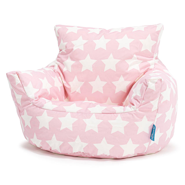 Puff Sillón para niños 1-3 años - Estampado Para Niños Estrellas Rosa 01