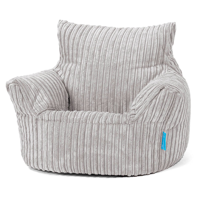 Puff Sillón para niños 1-3 años - Pana Clásica Gris Plata 01