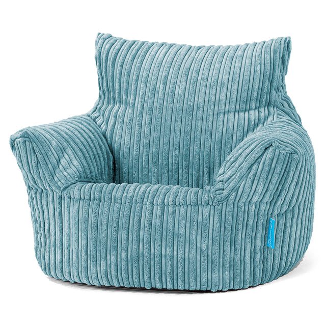 Puff Sillón para niños 1-3 años - Pana Clásica Egeo Azul 01