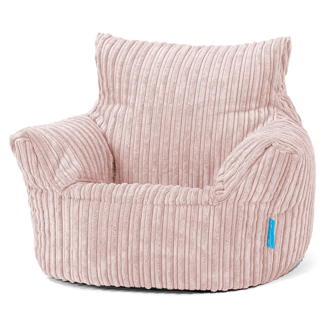 Puff Sillón para niños 1-3 años - Pana Clásica Rosa Claro 01