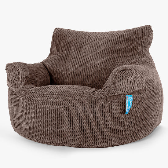 Puff Sillón para niños 3-8 años - Pompón Chocolate 01