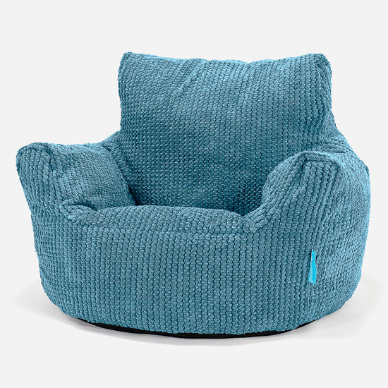 Puff Sillón para niños 1-3 años - Pompón Egeo Azul 01