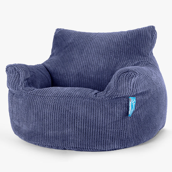 Puff Sillón para niños 3-8 años - Pompón Morado 01
