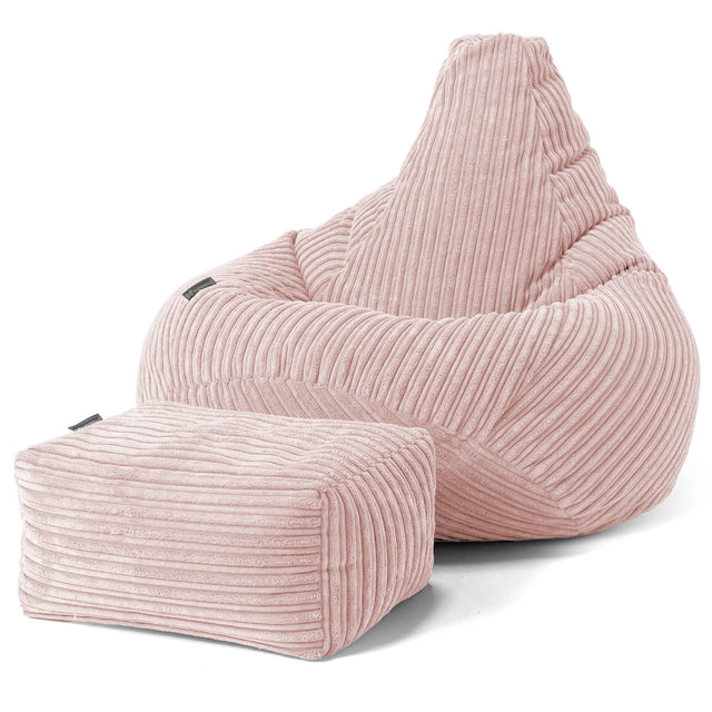 Silla De Juego Puf - Pana Clásica Rosa Claro 01