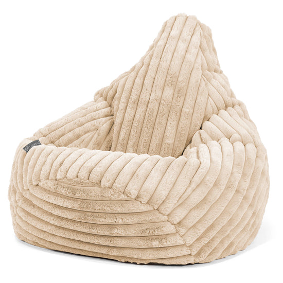 Silla De Juego Puf - Pana de Felpa Ultra Crema 02