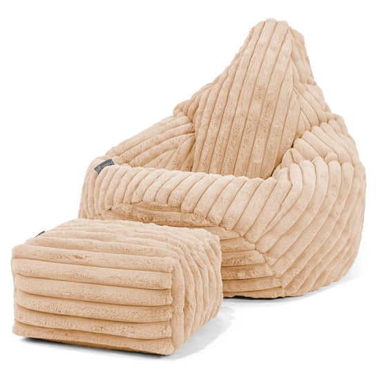 Silla De Juego Puf - Pana de Felpa Ultra Durazno 01
