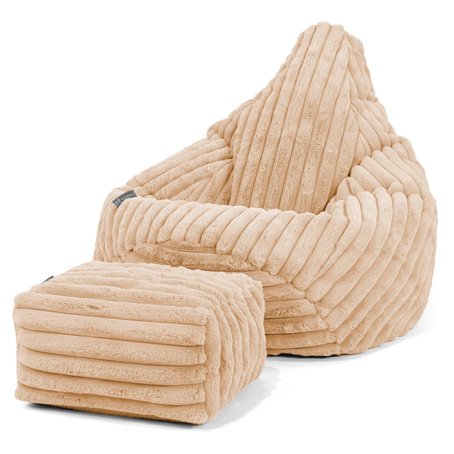 Silla De Juego Puf - Pana de Felpa Ultra Durazno 01