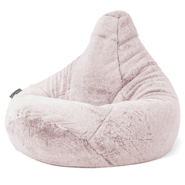 Silla De Juego Puf - Piel de Conejo Sintética Rosa Empolvado 04