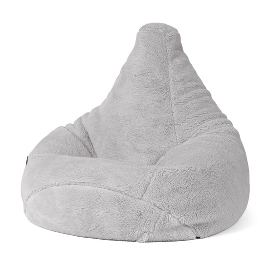 Silla De Juego Puf - Piel de Osito Sintética Gris Medio 01
