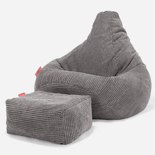 Silla De Juego Puf - Pompón Carbón Gris 01