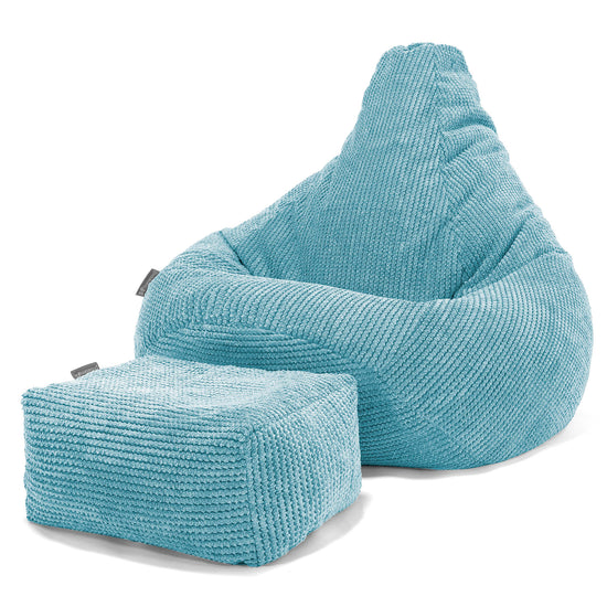 Silla De Juego Puf - Pompón Egeo Azul 01